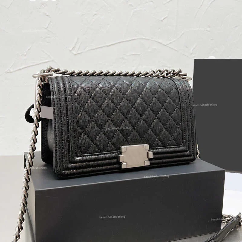 

Shoulder Bags Shoulder Bags 2024 Women 25cm Classic Medium F Calfskin Silver Strap Cross Body Shoulder Handbag Desig