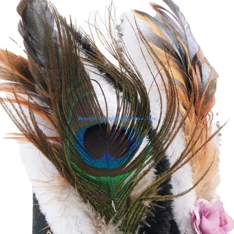 

E56A Flat Top Hat Steampunks Hat Medieval Halloween Skull Rabbits Ear Hat