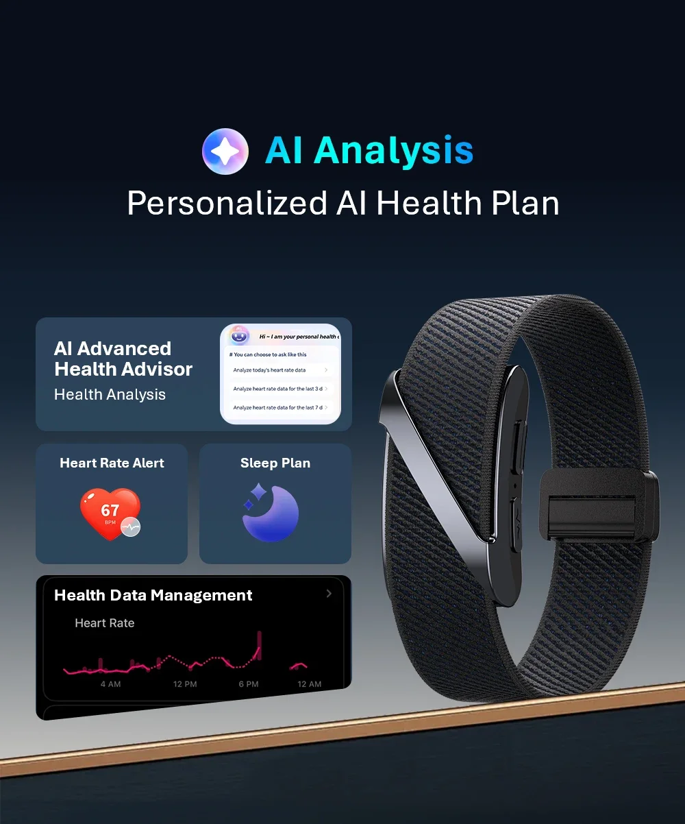 2026 NEUES VWAR LOOP V Smart Band Fitness-Tracker 24/7 EKG&HRV Schlaf-Blutsauerstoff-Körpertemperatur-Überwachung Fitness-Tracker-Band – Detail 7