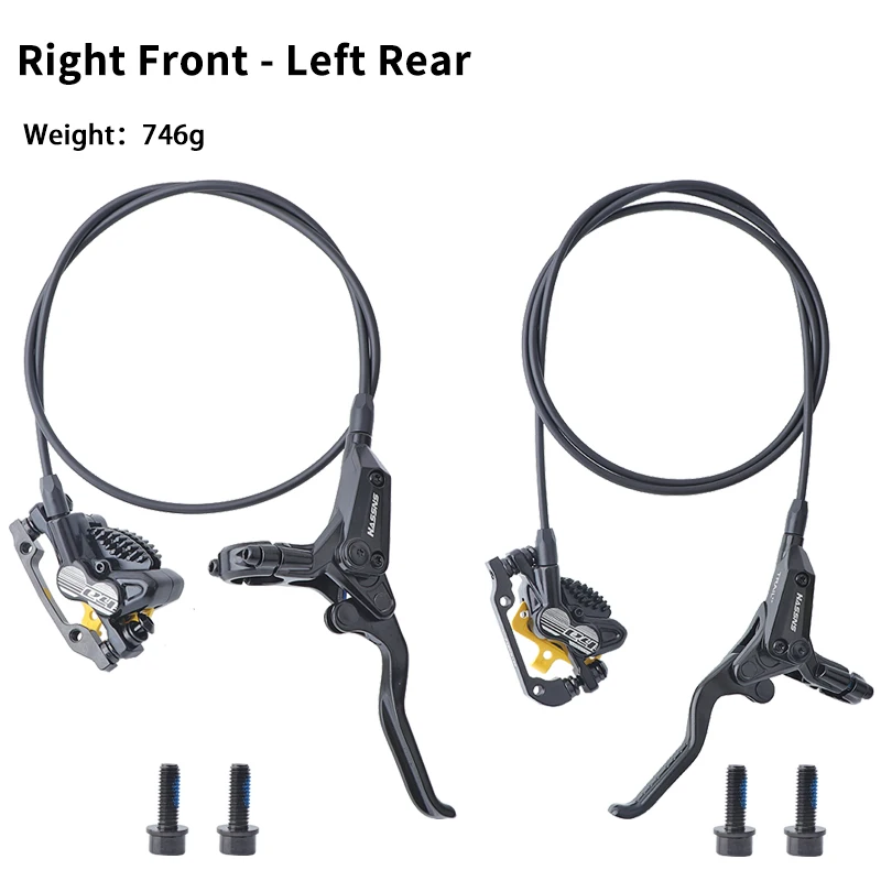 AliExpress HASSNS E4 Hydraulic Brake Cooling 4 Piston Mtb Brakes Mountain Bike Brakes 800/1450MM With Discs 160mm Bicycle Accessories