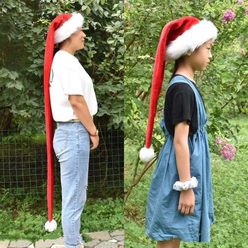 Super Long Santa Hat for Kids - Christmas Xmas Party Costume Cap Festive Holiday Decoration Gift Children's Holiday Accessory