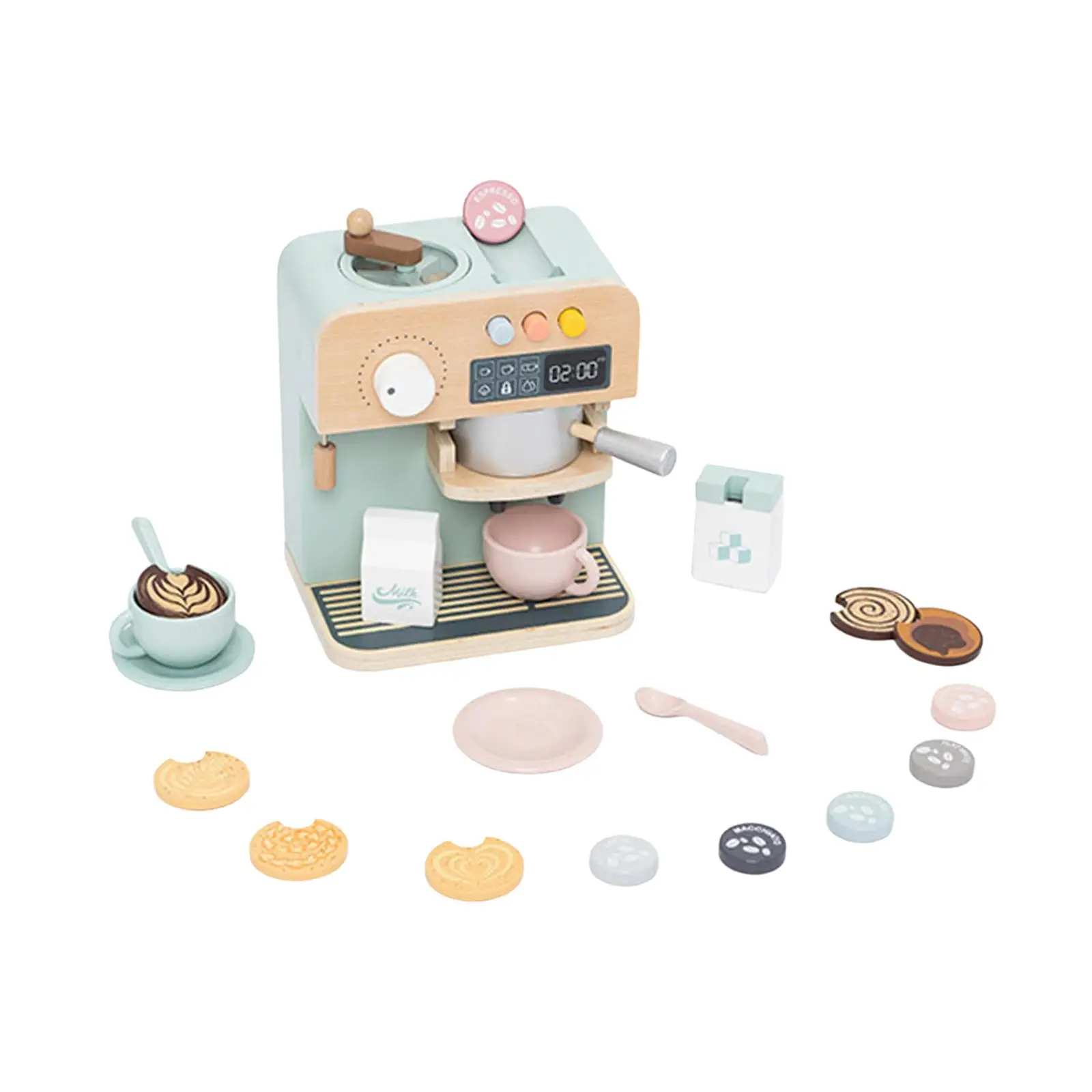 

Coffee Machine Plaything Wood-made Knickknack for Domestic Kitchen Gathering