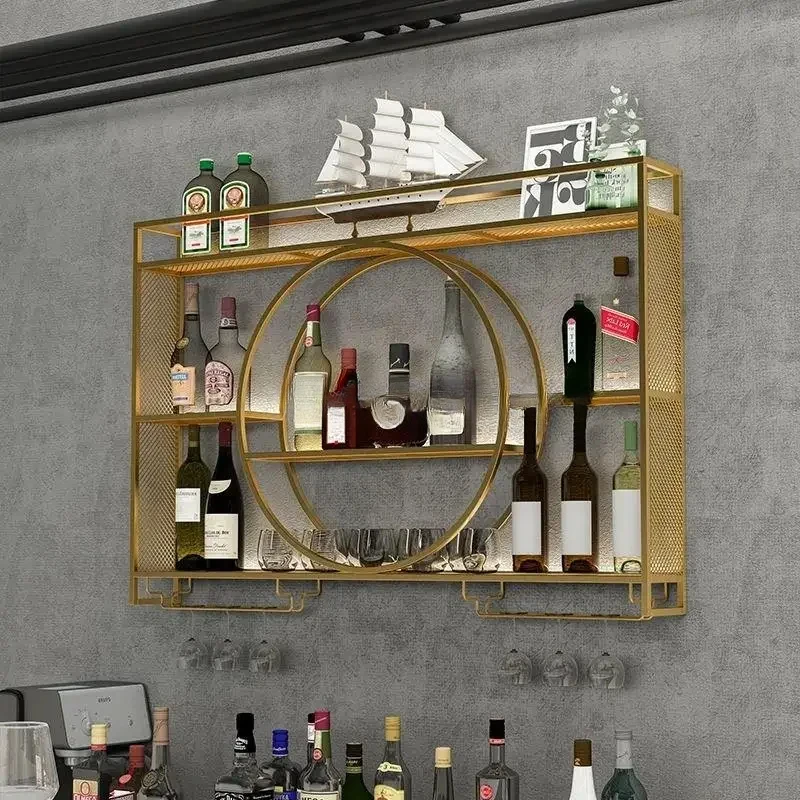 Hanging Display Wine Rack Wall Mounted Inverted Retail Modern Bar Cabinet Club Bottle  Home Furniture Unique