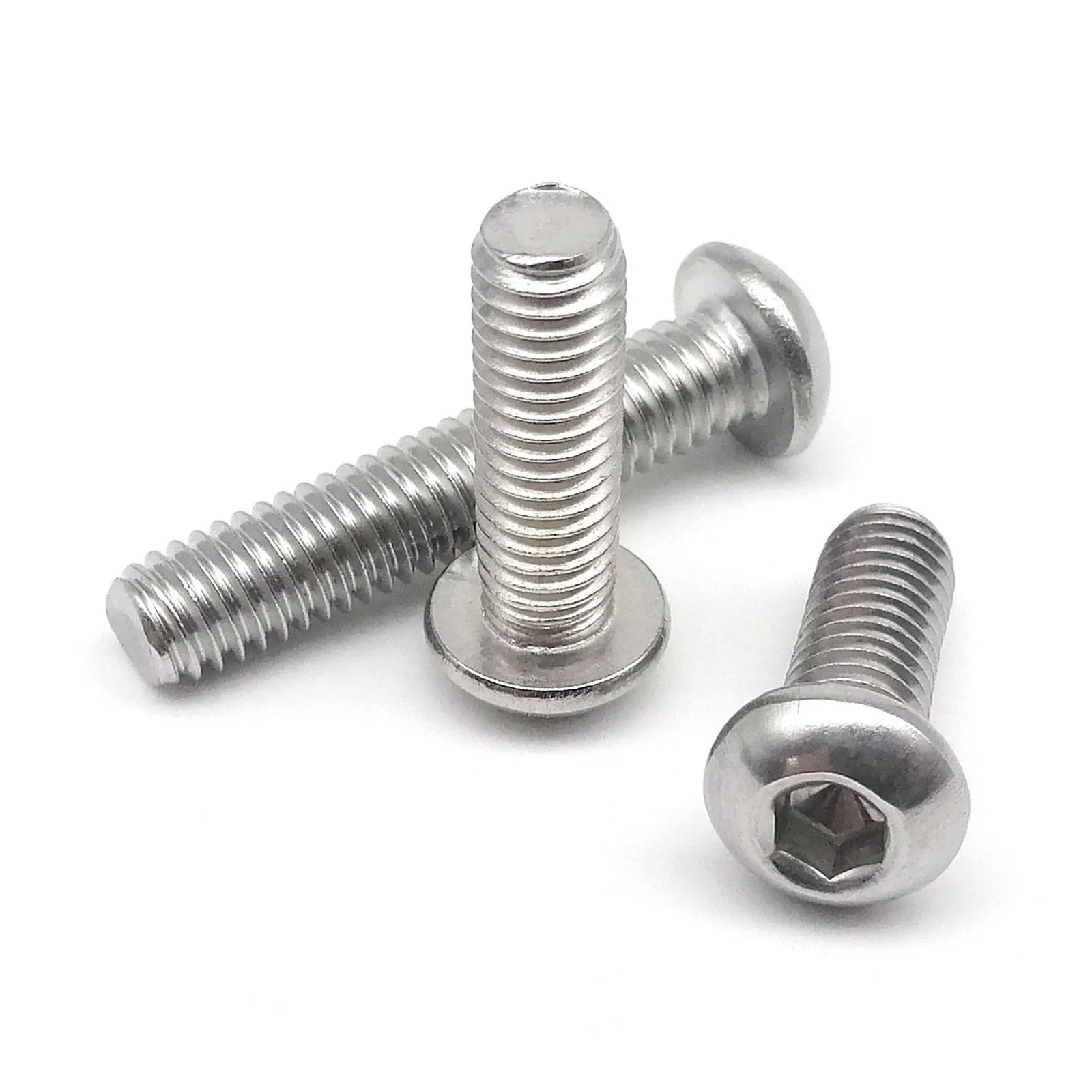 50pcs M3 Hexagon Hex Socket Head Button Allen Bolt Screw 304 A2-70 Stainless Steel Black Grade 10.9 Steel ISO7380 image 4