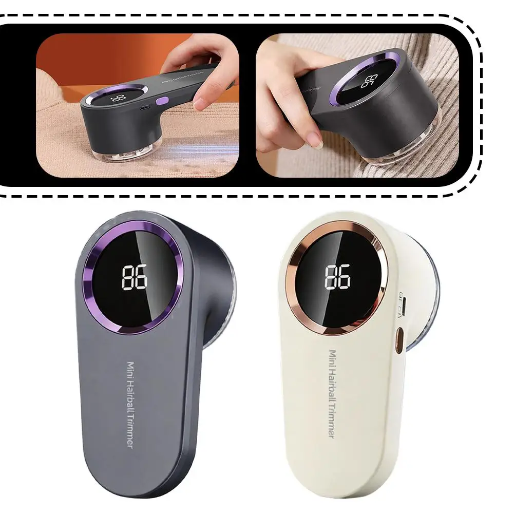 

LED Digital Electric Lint Remover for Clothing, USB Rechargeable Portable Fabric Shaver, Sweater Fuzz Trimmer with Power Display