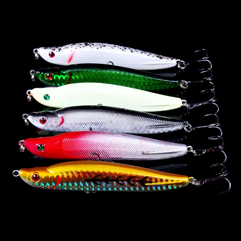 

Imported Ultralight Sinking Pencil 9.5CM 16G Silver Fish Vibrating Sink Slow Sink Extra Long Cast Hard Bait for Bass Trout Perch