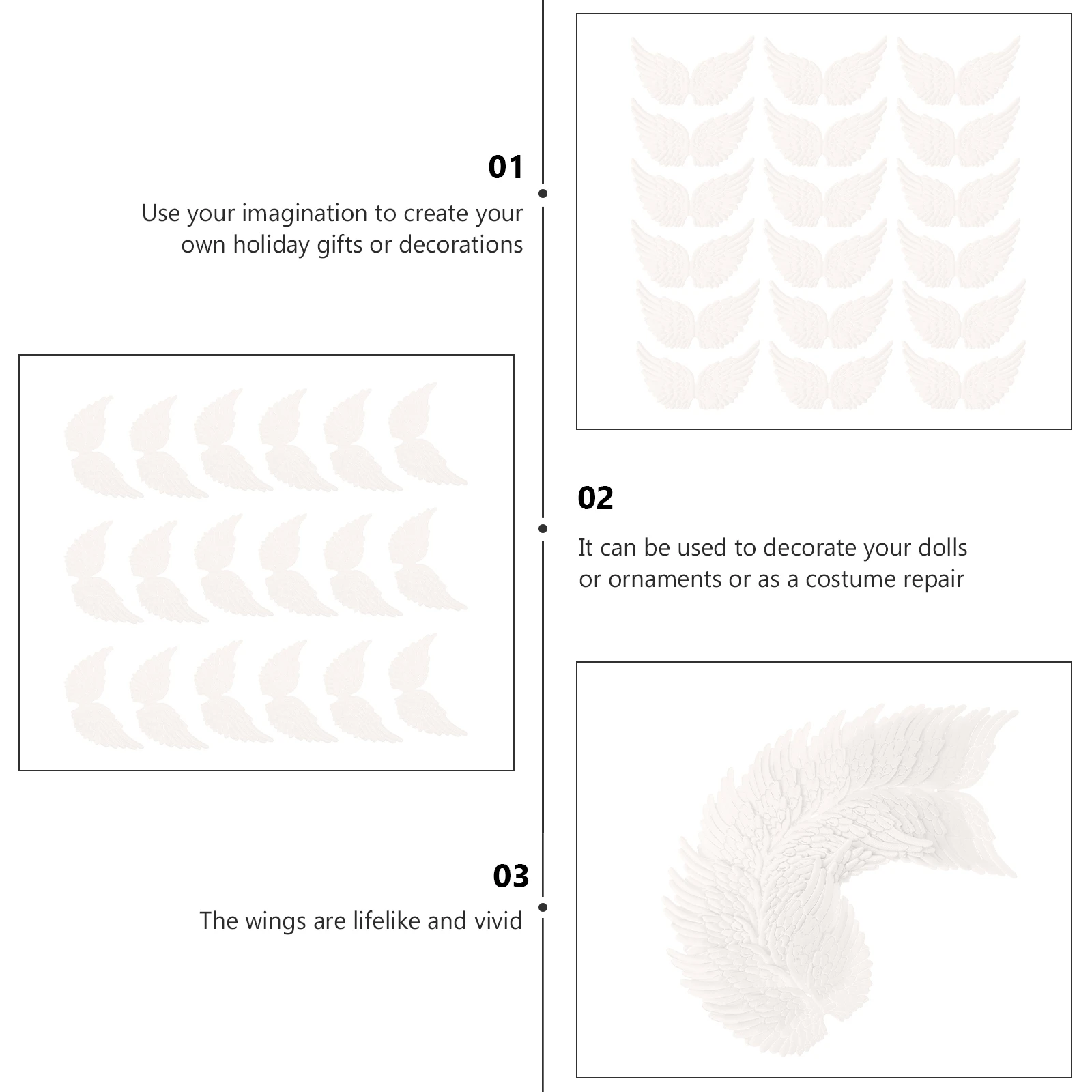 

18pcs Angel Wing Shape Cloth Diy Bag Decoration Party Favor Accessories Wing-Shaped Adornments Ornament Craft Props Gathering