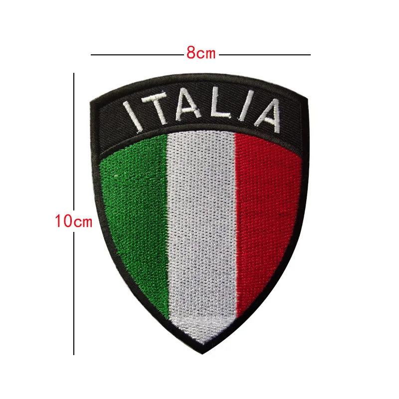 Toppe ricamate con gancio e anello bandiera italiana toppe con Badge tattico Insignia per abbigliamento