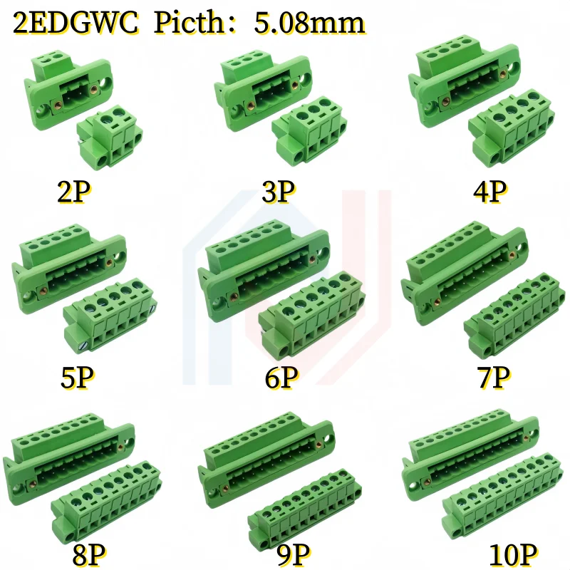 

Through-wall fixed panel 2EDGWC 5.08mm 2P3P4P5P6P7P8P9P10P-24P solder-free butt band flange frame plug-in terminal connector