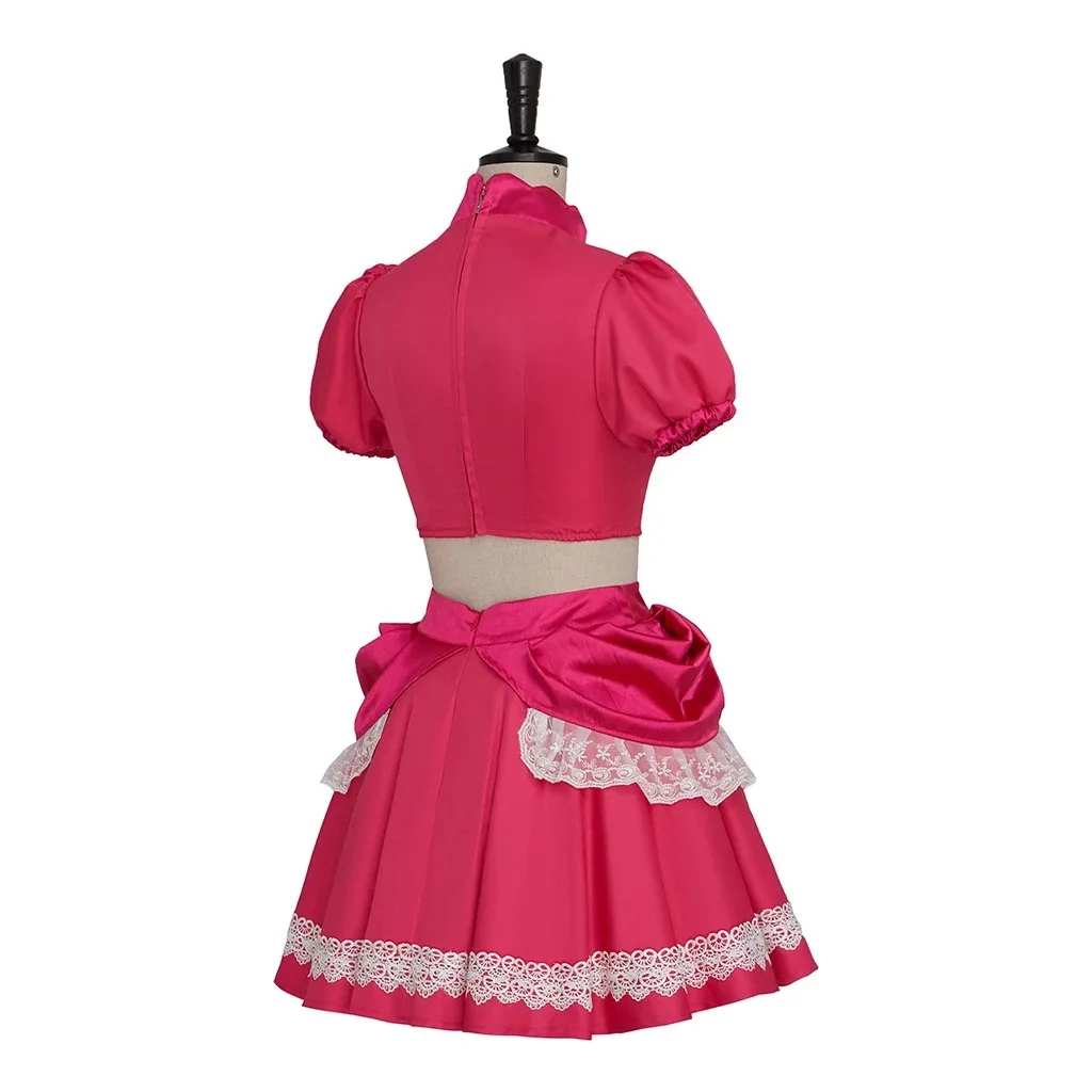 Peach Cosplay Costume para meninas, Anime Game, Filme, Disfarce, Halloween, Fato De Carnaval