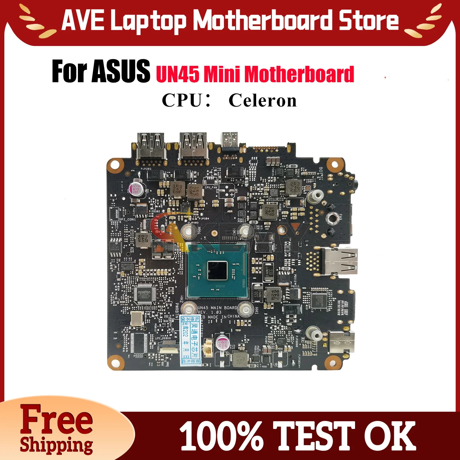 

UN45 Laptop Motherboard For ASUS VivoMini UN45 Notebook Mainboard With Celeron CPU 100% tests OK fast shipping High quality