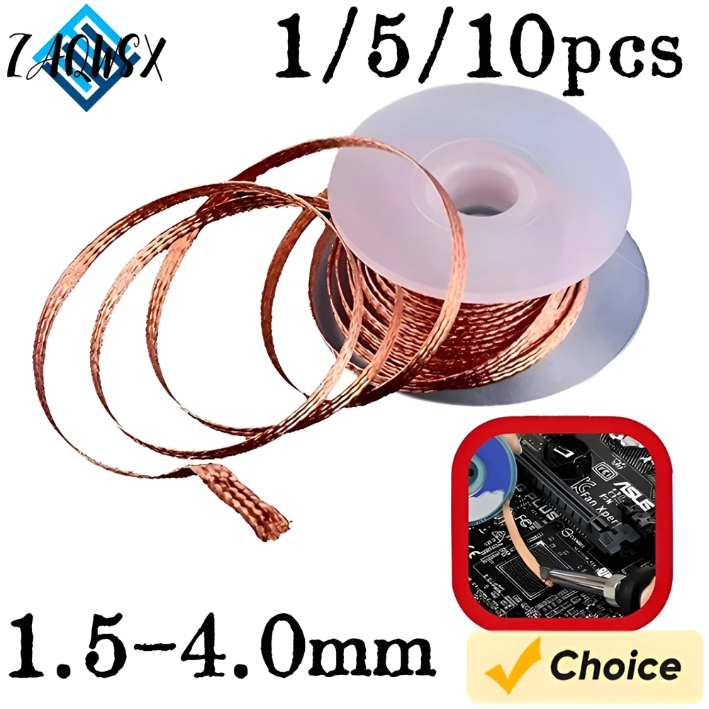 

1.5-4.0mm Desoldering Mesh Braid Tape Copper Welding Point Solder Remover Wire Soldering Wick Tin Lead Cord Flux For Soldering