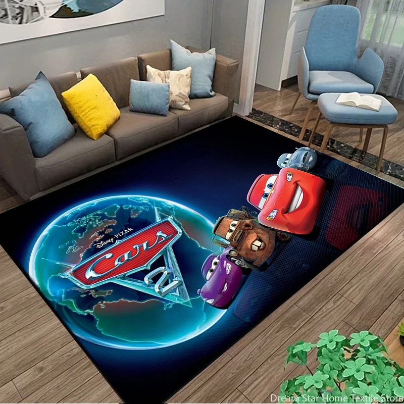 Disney Cars McQueen Racing Cartoon Anti-Slip Rug Carpet for Living Room Bedroom Home Decor Mat,Kids Decoration for Sofa Doormat