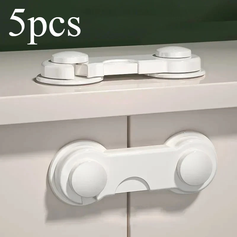 5 Pack Safety Cabinet Locks - Adhesive Baby Proof Latches for Cabinets & Drawers, Multi-Function Door Security Locks for Kids