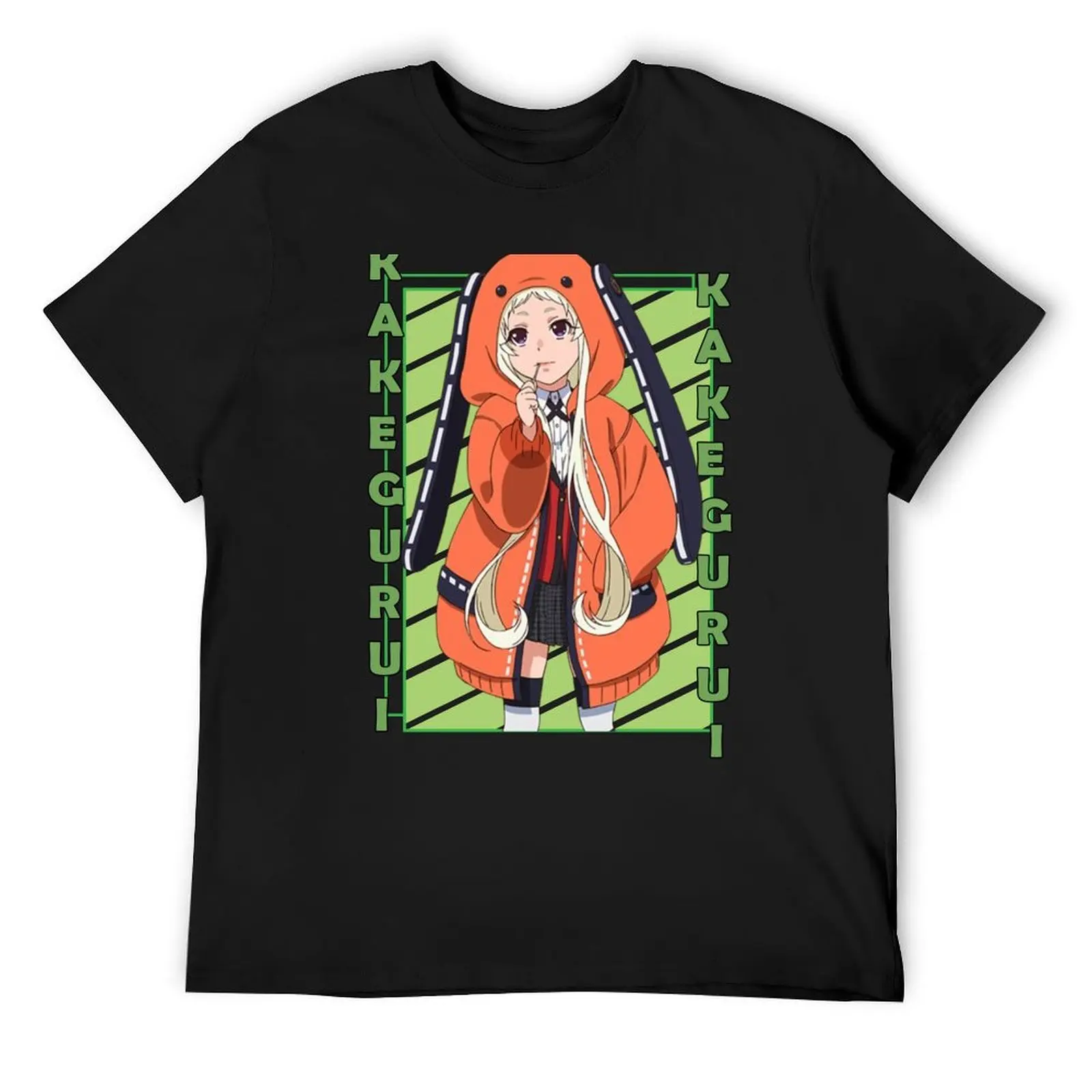 Runa Yomozuki Kakegurui Kakegurui Twin Color Stripe Design T-Shirt summer clothes plus sizes quick drying mens workout shirts