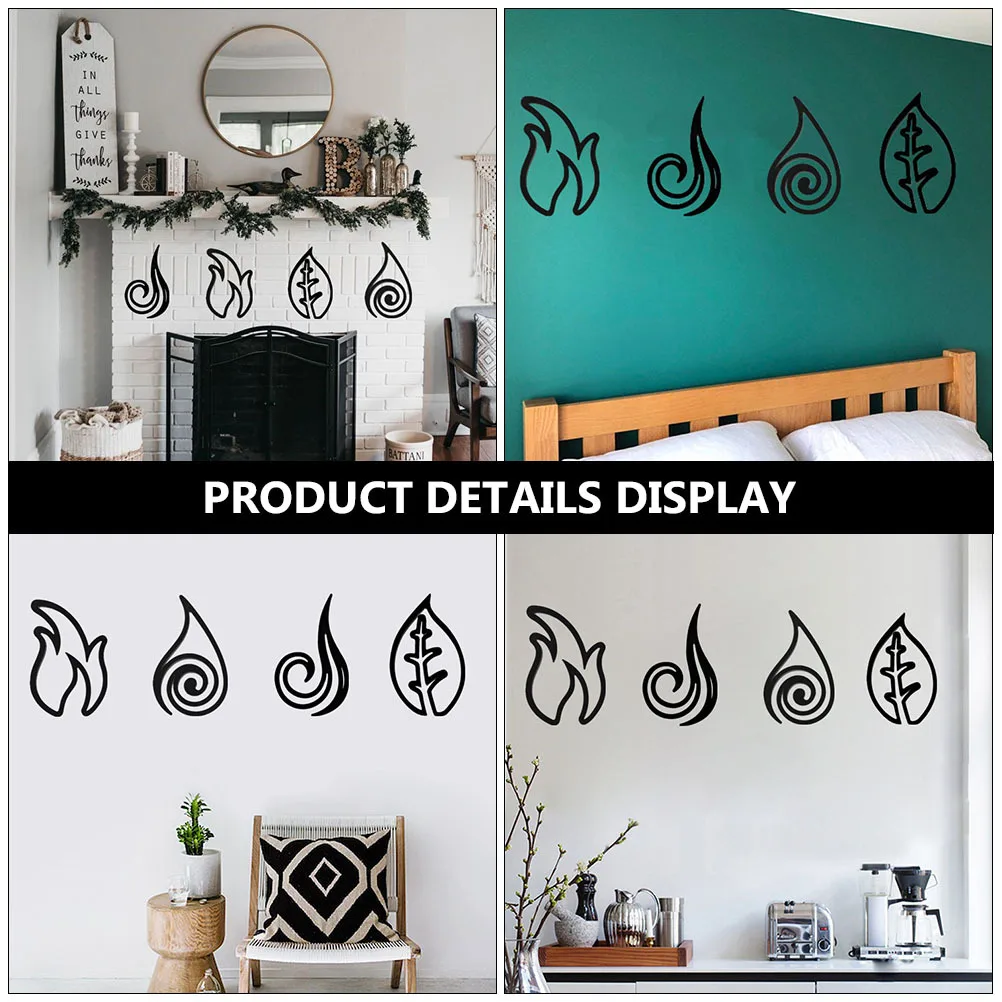 

4 pcs Decor Acrylic Removable Background Wall Sticker For Living Room Bar Wall Home Decor Decorative Sticker