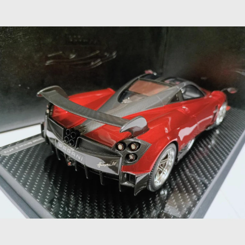 YY نموذج 1/18 Huayra BC نموذج سيارة من الراتنج الأحمر الشفاف مجموعة ثابتة ألعاب هدايا العيد المزخرفة