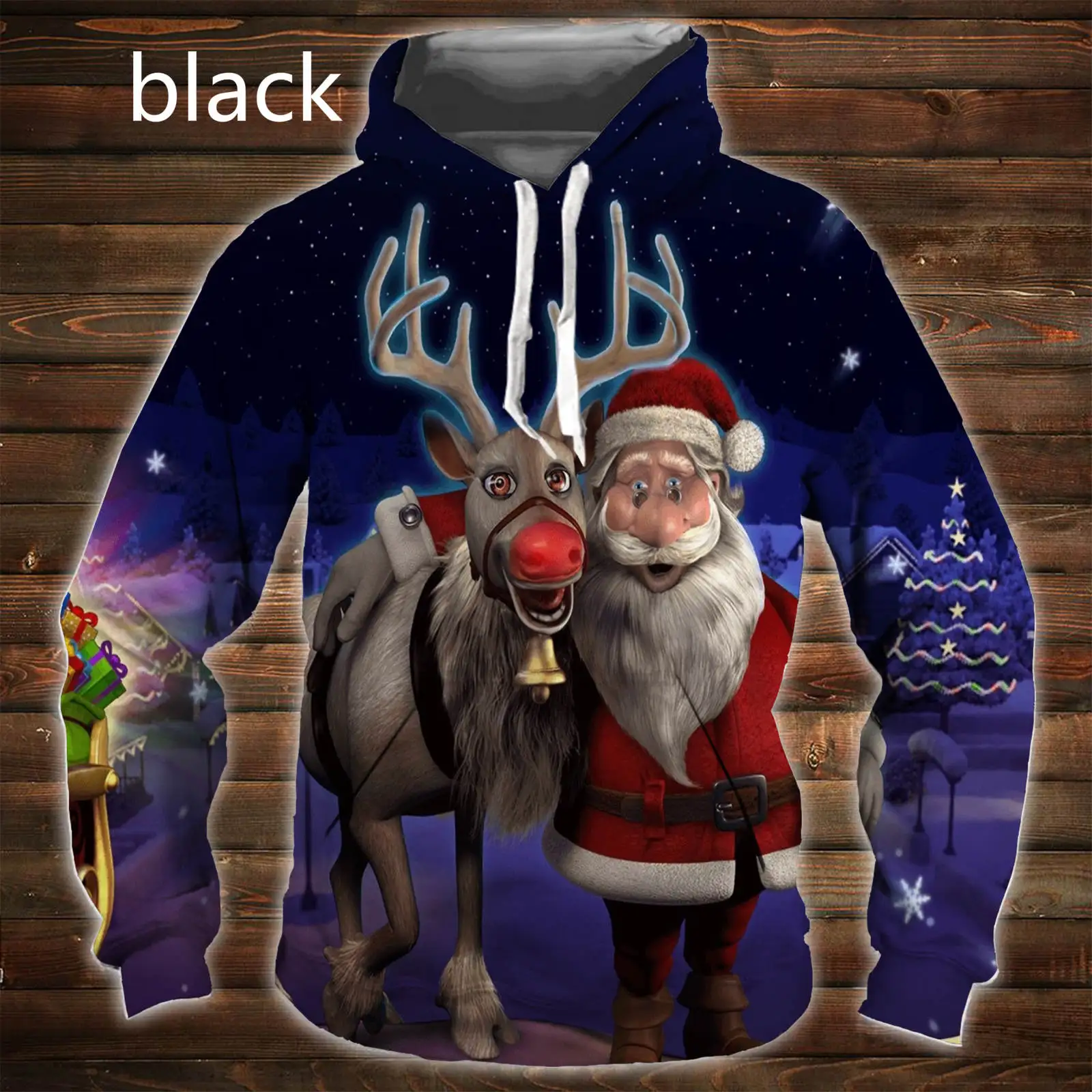 Newest Fashion Christmas 3d Hoodie Santa Claus/snowman Funny Printed Pullover Hip Hop Animal Casual Sweatshirt