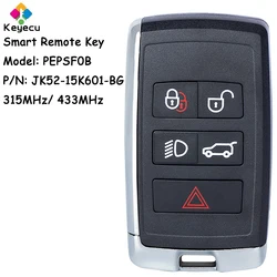 KEYECU Smart Remote Car Key With 5 Buttons 315MHz 434MHz for Land Rover Range Rover 2018 2019 2020 Fob JK52-15K601-BG PEPSF0B