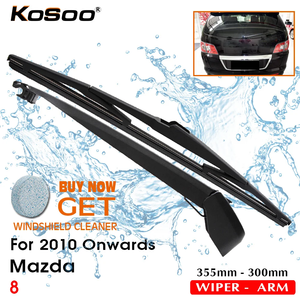 KOSOO Auto Rear Blade For Mazda 8 ,355mm 2010 Onwards Rear Window Windshield Wiper Blades Arm,Car Styling Accessories