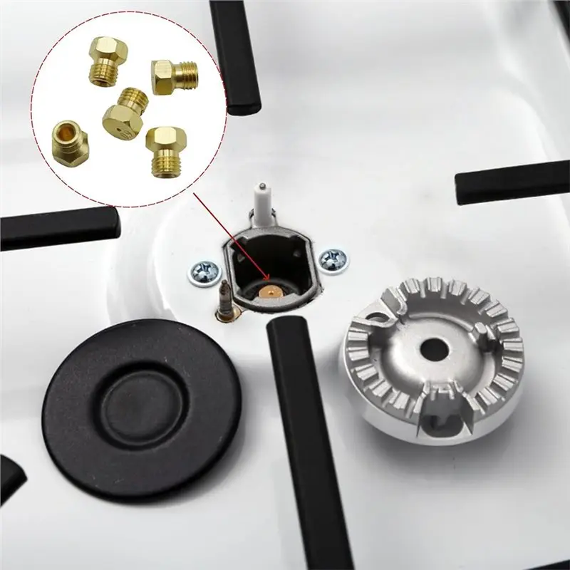 ABEZ M6x0.75 Mm Brass Jet Burner Nozzle Conversion Kit(Propane LPG 36Pcs)-Gas Spray Tip For Range Stoves