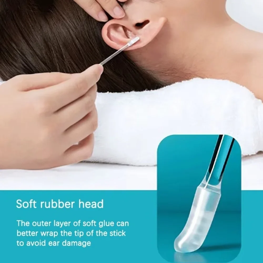 EarWax Sticky Digger Remover Disposable Rubber Ear Wax Cleaning Cotton Swabs Ear Digging Spoon Tool Soft Ear Wax Removal Cleaner