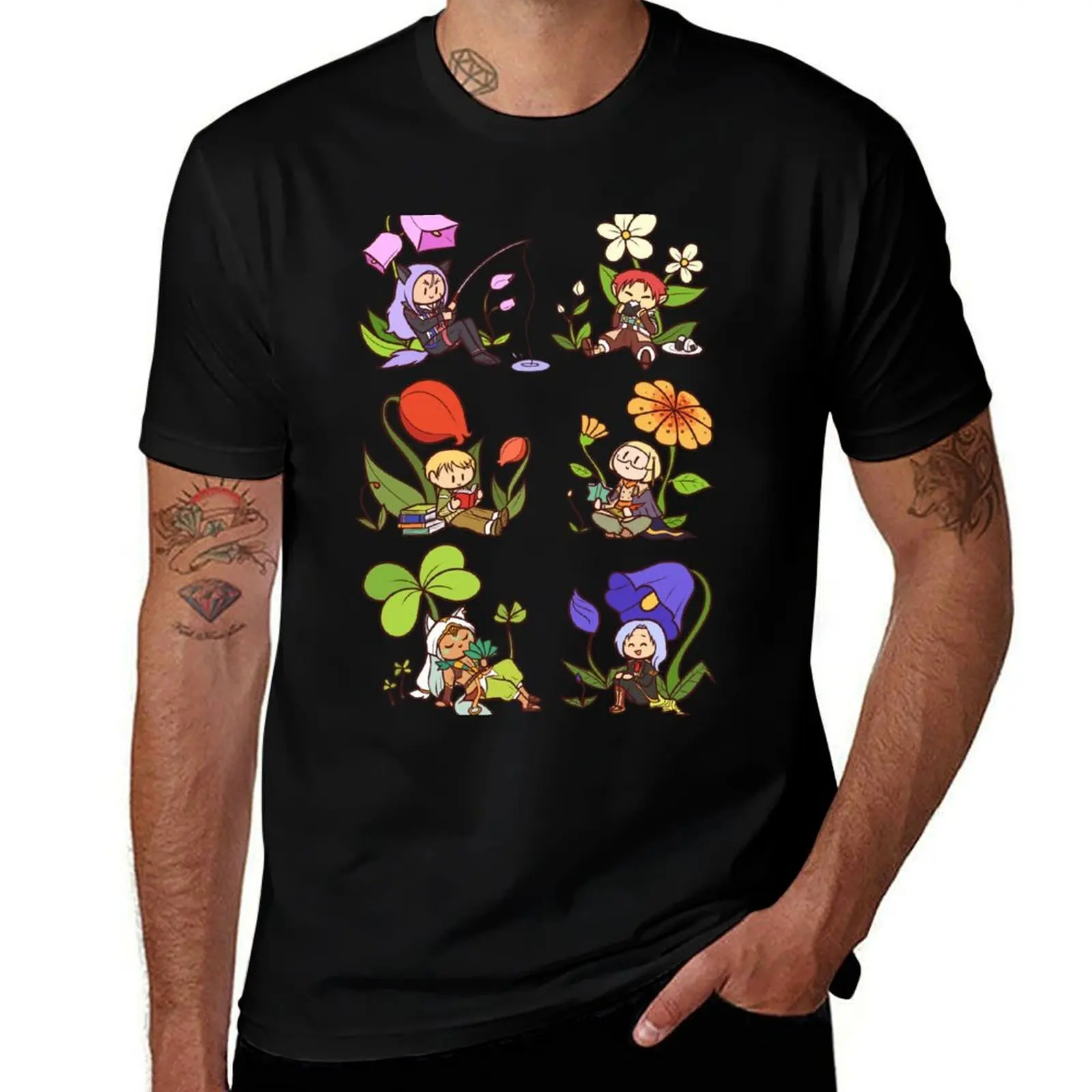 Rune Factory Flower Boys T-Shirt Large Size Casual Short Sleeve Top T-Shirt