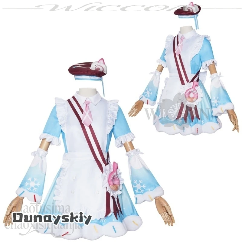 Dream ZS@Snow Mikkuu 2026 زي جديد تأثيري أنيمي لعبة مشروع Sekai Kawaii الأزرق كعكة فستان ندفة الثلج نمط الحلو لوليتا #4