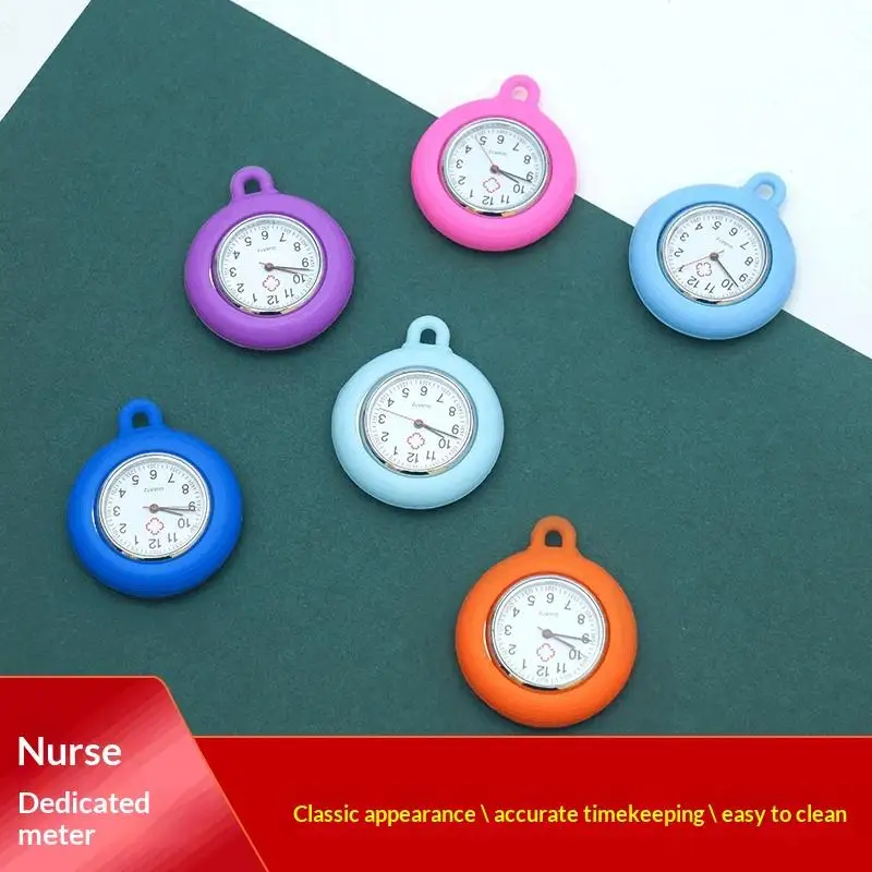 

Nurse Doctor Unisex Colourful Silicone Pocket Watches Clock Head Face Parts For Badge Reel Keychains Lanyards Key Rings Rope