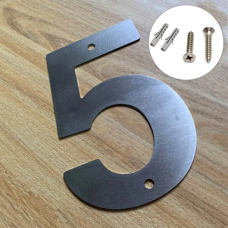 Stainless Steel Outdoor House Number 0 To 9 Metal Doorplates Garden Yard Street Address Signs Door Mailbox Numbers With Screws