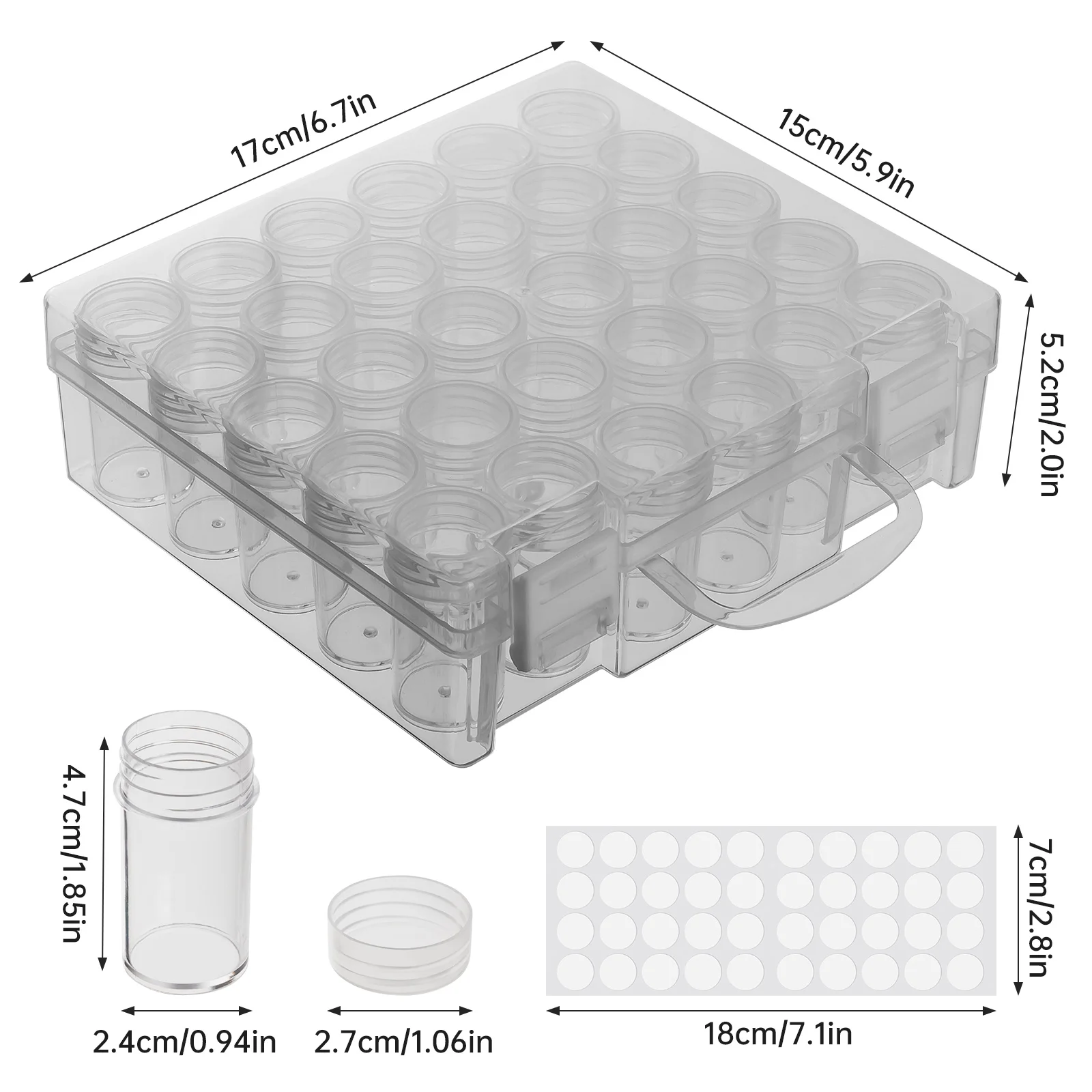 30 Slots Diamond Painting Storage Containers, Bead Organizer Box, Plastic Small Clear Embroidery Box for Craft Beads Rhinestones