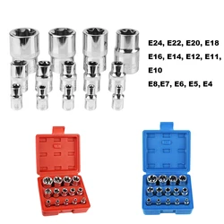 Female E Torx Socket Set Auto Repair Tools with a Case E4-E24 Star Socket Set External Torx Socket Set 14-Pieces Wrench Head