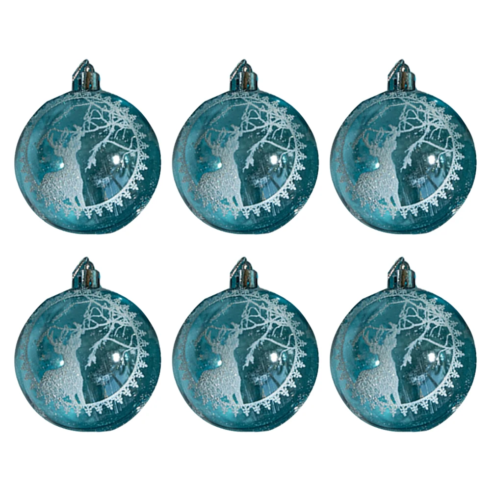 

Ornaments Christmas Ball Home Garden New Year Party Transparent Painting Wedding Ceremony Xmas Tree 6Pcs/box 6cm