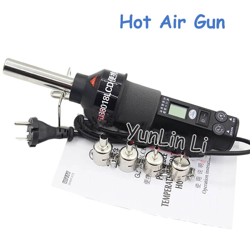 110 V/220 V ポータブル熱電空気圧ガン熱風ガンデジタル表示制御 GJ-8018lcd