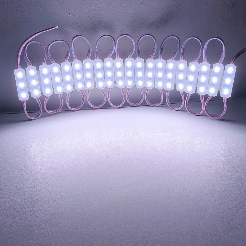 100 pçs/lote 3LED Injeção com Lente 2835 Módulo LED À Prova D' Água LED Back Light Backlight para Sinal Canal Carta DC12V 1.2W IP67