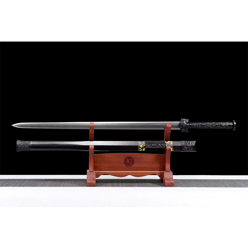 Forged Damascus Steel Sword,Chinese Hanjian,  Real Blade,Long Swords,Two-handed Sword, Fantastic Present, Decoration