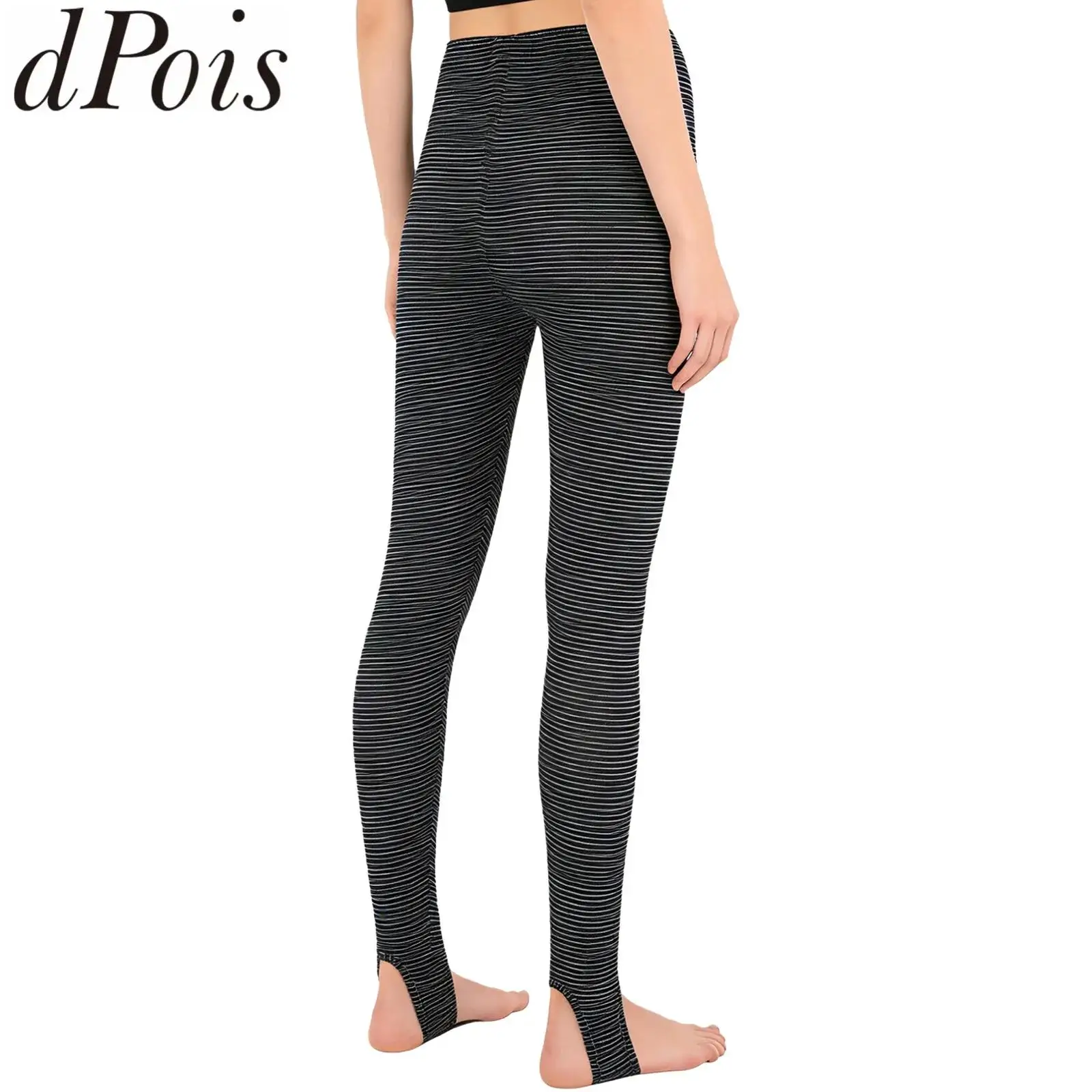 

Women Stretchy Sheer Mesh Stirrup Leggings Yoga Gym Fitness Clothes Ladies High Waist Elastic Waistband Skinny Pants Sportwear