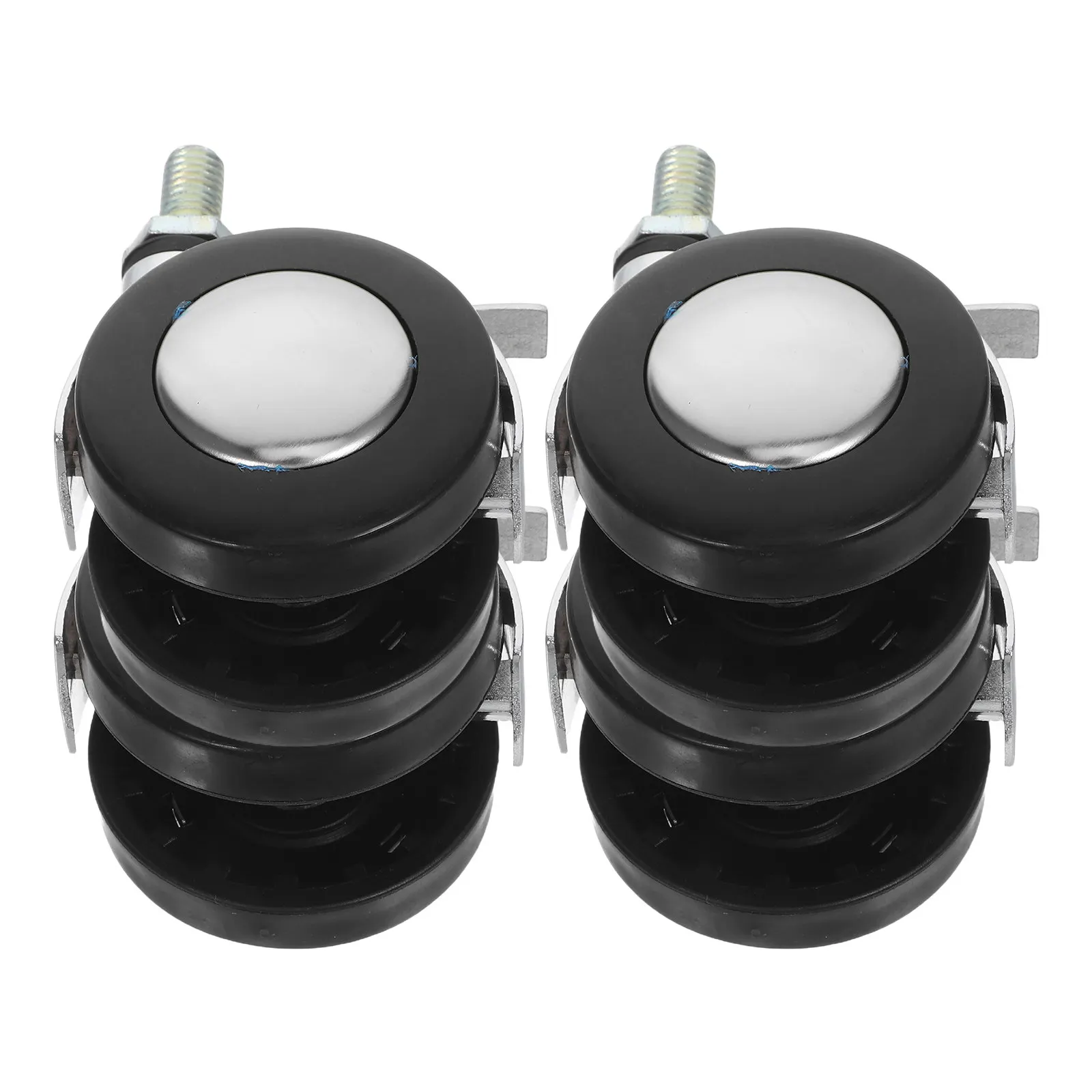 4Pcs Metal Swivel Caster Wheels Heavy Duty Universal Threaded Stem Casters for Office Chair Shopping Cart Display Trolley Wheels