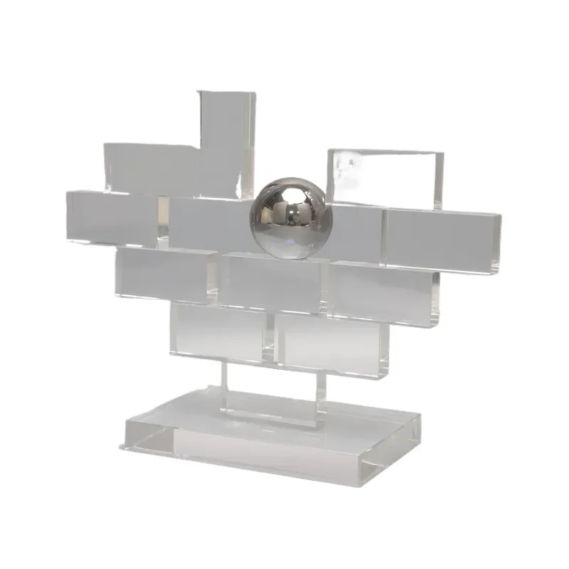 Nordic Creative Transparent Crystal Wall Ornament Model House for Sales Department Bedroom Study Living Room Desktop Entrance