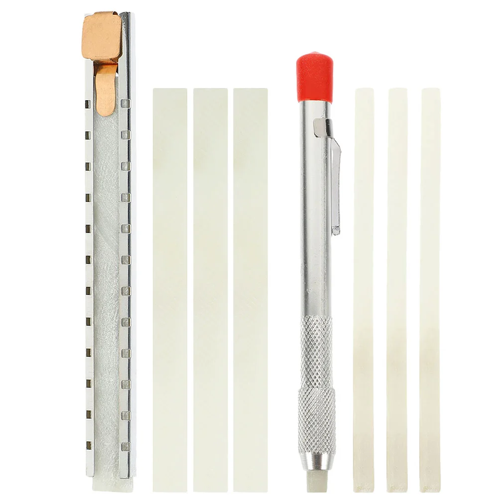 Stone Pen Scribing Tool Soapstone Pencil for Steel Tile Natural Stones Holder Welding Chalk White Pencils