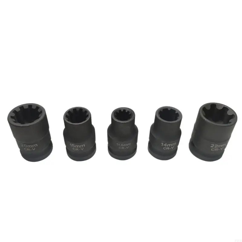 

P0UE 5 Pcs Special Sleeve Brake Calipers Socket Set Hand Repair Tools Auto Repair and Maintenance Parts Accessories