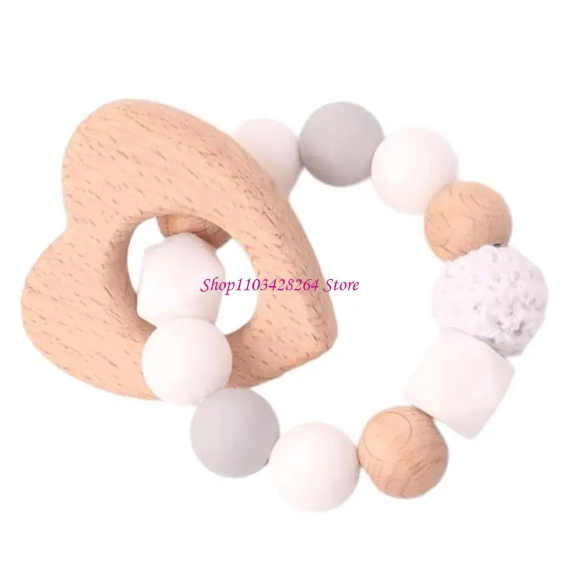 수제 새/코끼리/하트 모양 젖니가 남 팔찌 어린이를위한 휴대용 젖니가 남 팔찌 달래기 장난감 선물