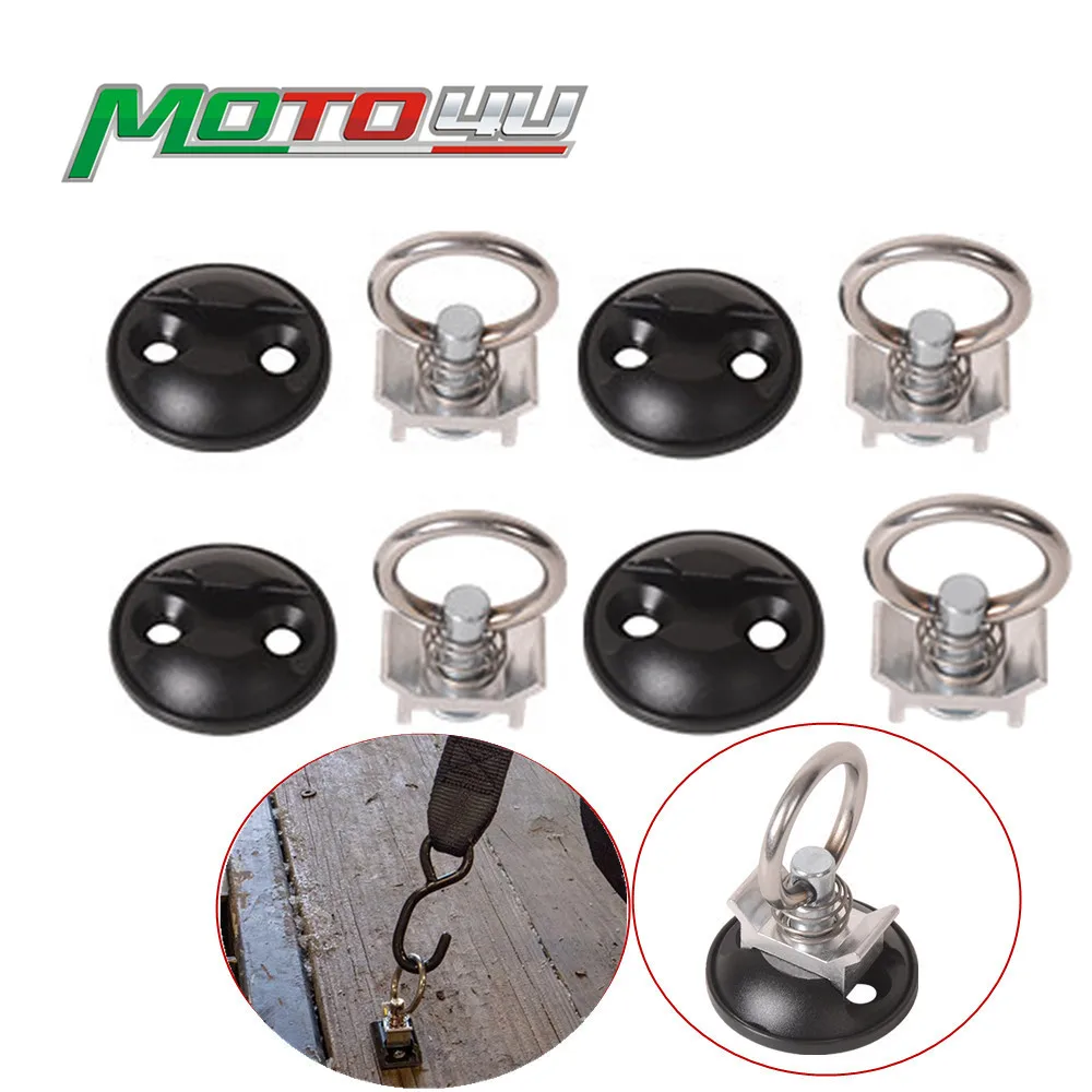 

4Pack Round/Square Tie Down Anchor Point Kit Bolt on Track Fitting with Quick Release Compatible with Pickup Truck