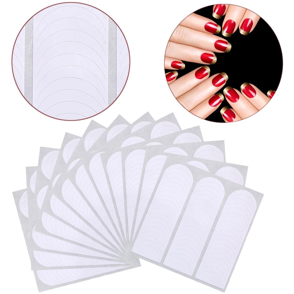 5/10/15 Sheets Nails Sticker Stencil Tips Guide French Manicure Nail Art Decals Form Fringe DIY Sencil 3D Styling Beauty Tools