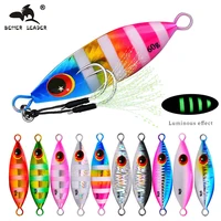 Plantilla de Metal para pesca, señuelo de fundición larga, cebo duro para pesca en el mar, aparejo de pesca de lubina Artificial, 10g, 20g, 30g, 40g, 60g, 1 unidad