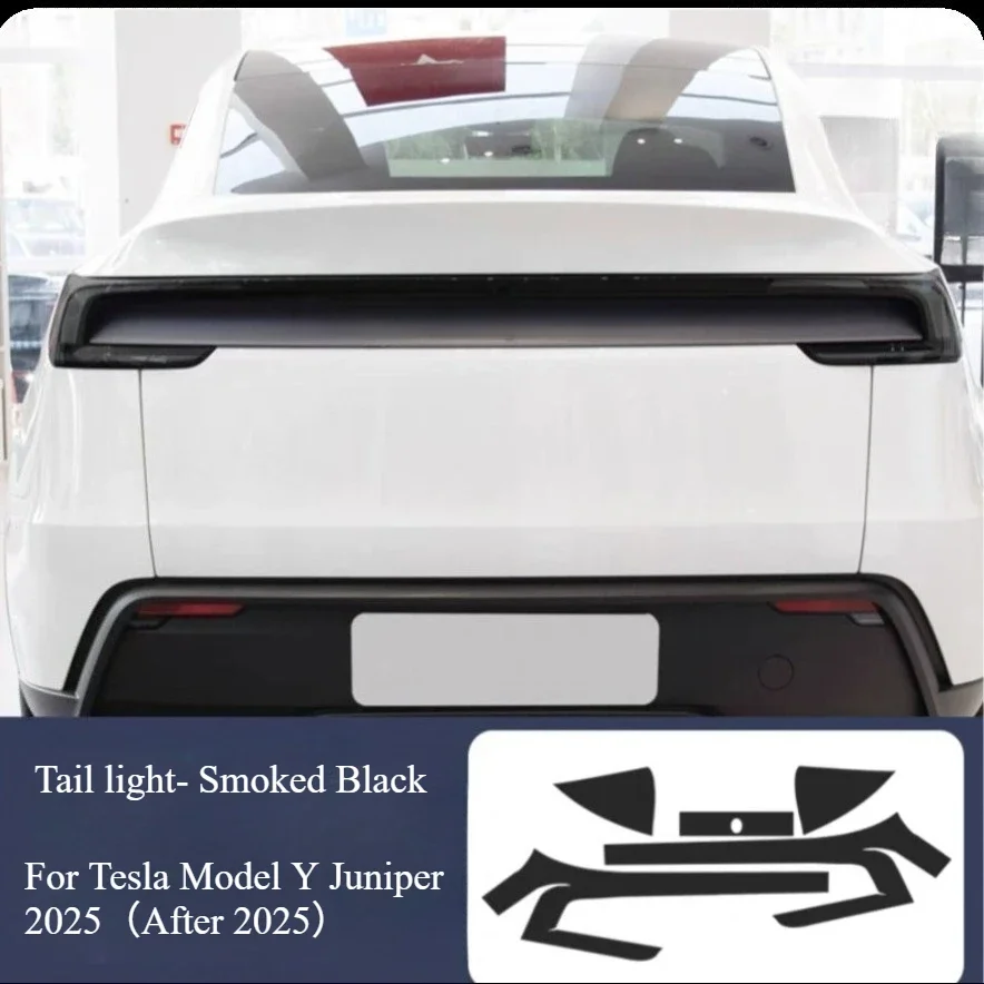 Headlamp Protective Film for Tesla Model Y Juniper 2025 Launch TPU Smoked Black Headlight Film Decor Car Accessories Stickers