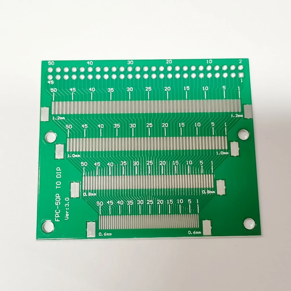 FPC/FFC 트랜스퍼 보드, 8 종류 간격 0.5, 0.7, 0.9, 1.1mm, 50P, DIP 2.54mm, 0.6, 0.8, 1.0, 1.2mm, 1 개