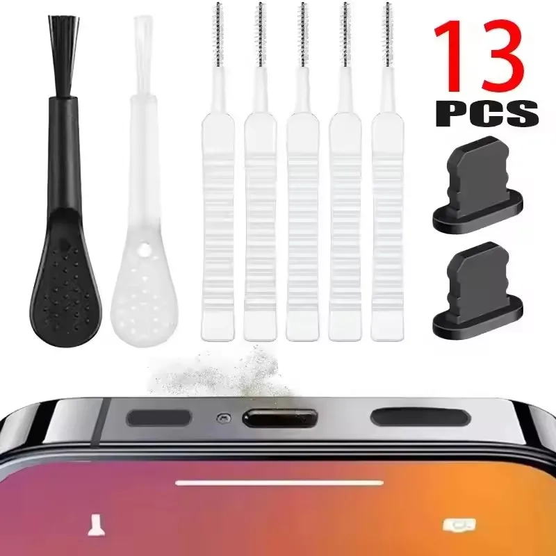 

Mobile Phone Speaker Charging Port Cleaning Set Dust Plug for iPhone 16 15 14 Earphones Clean Kit Brush for Samsung Xiaomi