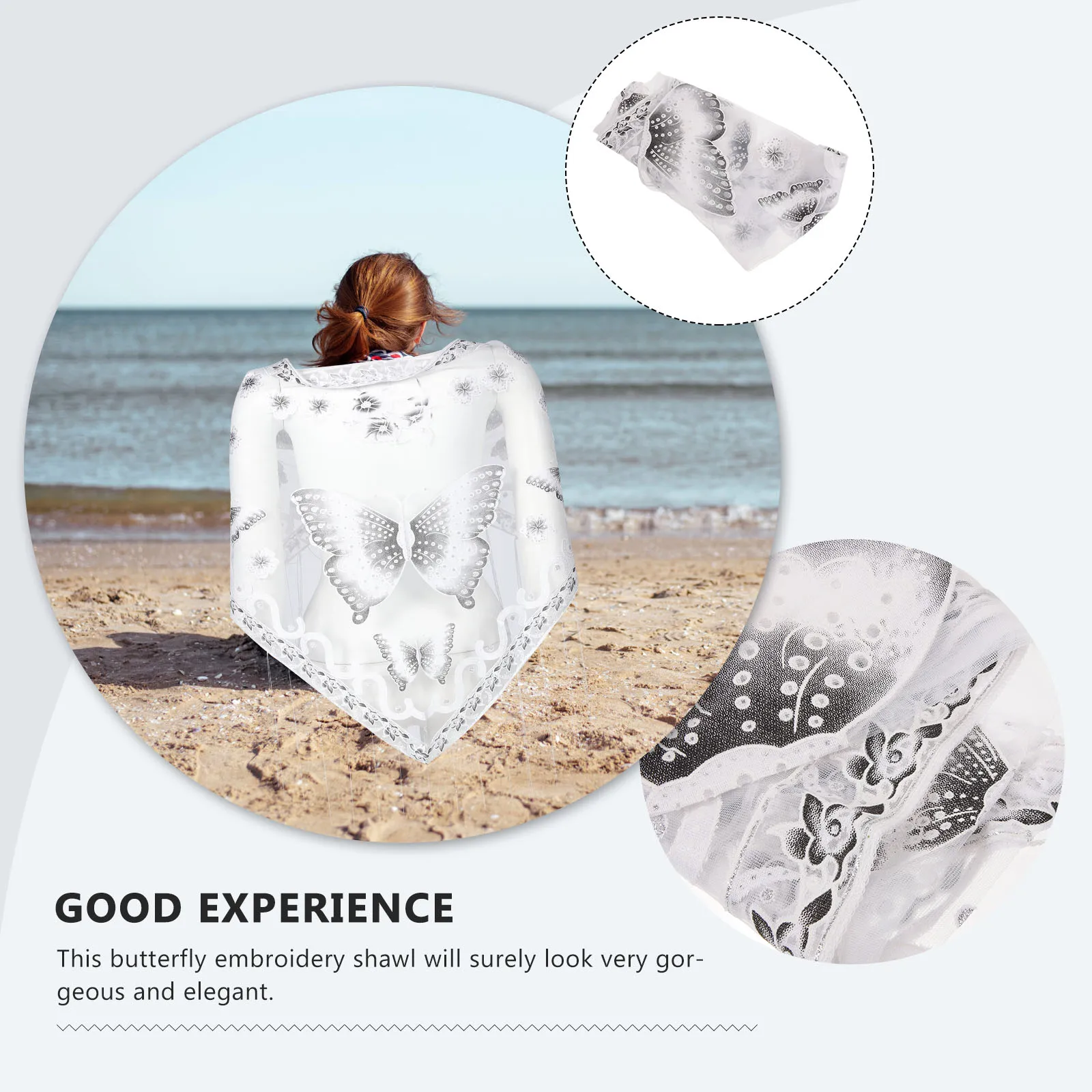 

Embroidered Butterfly Tassel Lace Shawl Dress Cape Wedding Party Wrap Hollow Elegant Design Formal Occasion Dresses