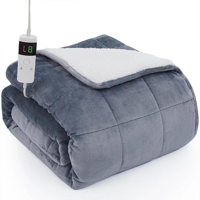 

Recycled polyester thermal flannel infrared electric heating throw heating blanket